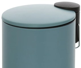 Pattumiera bagno in acciaio turchese cobalto con pedale e coperchio slim 3 lt