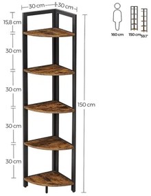 Libreria NAVARO marrone/nero