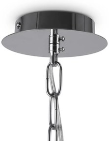 Lampadario A Sospensione Moderno Gelid Metallo Cromo Cristallo 1 Luce E27 60W