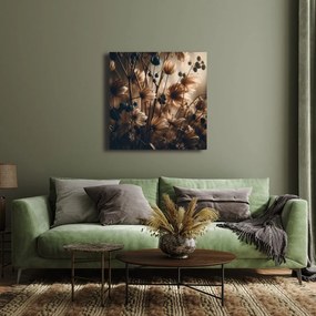 Quadro su tela – Fiori di prato in luce marrone