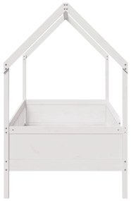 Giroletto casetta bambini bianco 90x200 cm legno massello pino