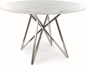 Tavolo rotondo Murano in bianco/argento - ø120/h76 cm
