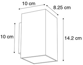 Set di 2 lampade da parete moderne nere quadrate 2 luci - Sandy
