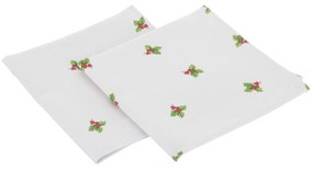 Set 2 tovaglioli Schiaccianoci Natale bianco in cotone