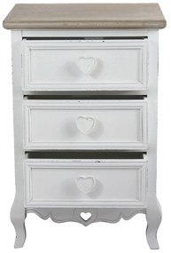 BRIGITTE - mobiletto 3 cassetti in legno di paulownia shabby chic