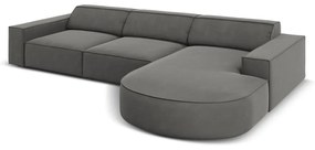 Divano angolare in velluto grigio (angolo destro) Jodie - Micadoni Home