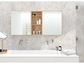 Mensola da bagno a parete in legno di quercia Slimline - Wireworks