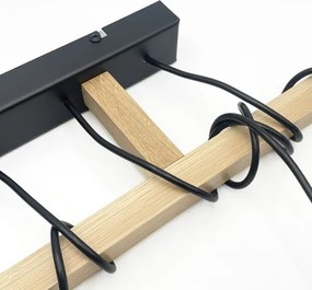 Lampadario su cavo LEANDRA 5xE27/15W/230V rovere/nero