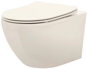 Vaso WC sospeso REA Carlo Mini Rimless Ecru