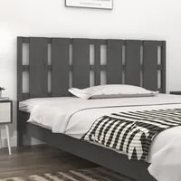 Testiera per Letto Grigia 165,5x4x100 cm Legno Massello di Pino 818002