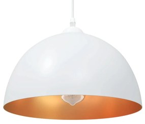 Lampada A Sospensione 2 Pz Regolabile E27 Bianco Ø 30cm Metallo /
