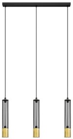LED Lampadario su corda BARS 3xGU10/4,8W/230V nero/dorato