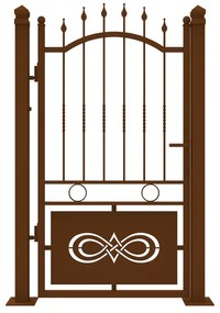 Cancello con serratura manuale Lavaredo in ferro, apertura a sinistra, L 104.5, H 180-195 cm, di colore marrone corten