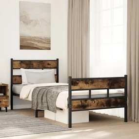 Giroletto Senza Materaso İn Metallo Rovere Fumo 90x190 Cm /