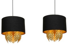 Lucande - Malviras 2 Lampada a Sospensione Black/Gold Lucande