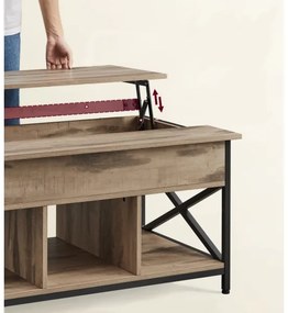 Tavolino da salotto con piano alzabile NYRO marrone/nero