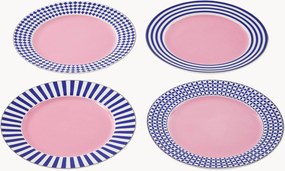 Set di 4 piatti da colazione in porcellana Aunty