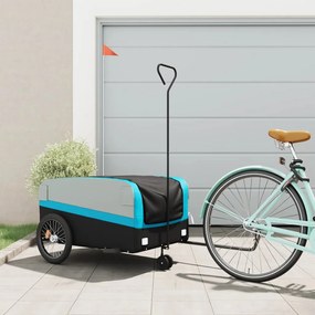 Rimorchio Da Bici Nero E Blu 45 Kg İn Ferro /