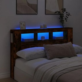 Testiera Led Rovere Fumo 160x18,5x103,5 Cm Legno Multistrato /