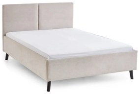 Letto matrimoniale imbottito beige con rete inclusa 140x200 cm Piano – Meise Möbel