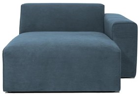 Divano componibile blu (con penisola a destra) con rivestimento in velluto a coste Sting – Scandic