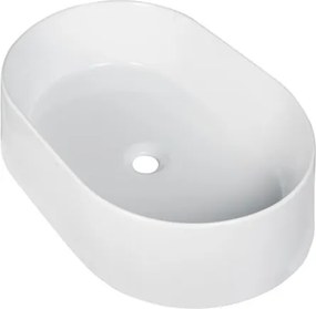 Lavabo da appoggio COVER ovale in ceramica L 60 x H 11.5 x P 40 cm bianco lucido piletta non inclusa