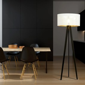 Piantana Moderno Drago Acciaio Nero Bianco 1 Luce E27 Ip20