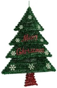 Decorazione Albero di Natale 44 x 58,8 x 7 cm Rosso Argentato Verde Plastica polipropilene