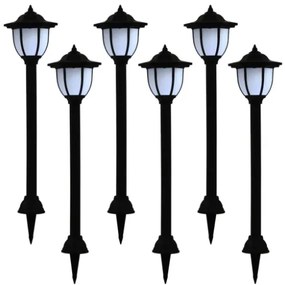 Lampade Solari da Esterni 6 pz a LED Nero