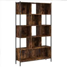 Libreria rovere fumo 102x28x172 cm in legno multistrato