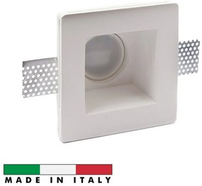 Portafaretto GU10 e MR16 in Gesso Pitturabile Quadrato 120x120 mm