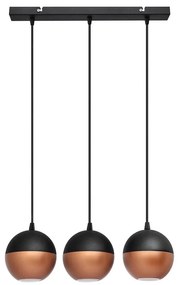 Lampadario LED a sospensione con filo MIDWAY 3xGU10/4,8W/230V nero/rame