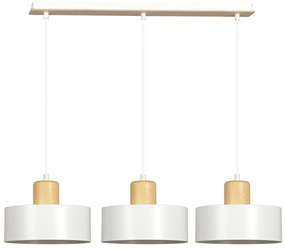 Lampadario a Sospensione in Acciaio e Legno TORIN 3 Nero 3xE27