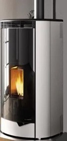 Palazzetti Marianne 9 Stufa ermetica A Pellet Ecofire ad Aria con uscita fumi superiore in acciaio bianco