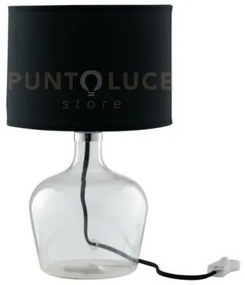 Lume hendrix nero 1 luce attacco e27 23x37cm in vetro con cavo in t...