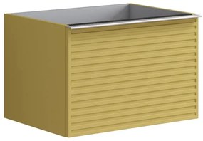 Mobile da bagno sotto lavabo Pixel stripes giallo laccato opaco L 60 x H 40 x P 45.5 cm 1 cassetto, lavabo non incluso