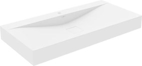 Mexen Poli lavello da appoggio in conglomerato 1/O 100 x 48 cm, bianco - 23021001