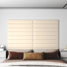 Pannelli Murali 12 Pz Crema 90x15 Cm Velluto 1,62 M² /