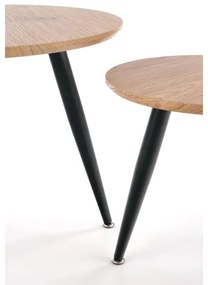 Set di 2 tavolini da salotto ZENYA, rovere/nero