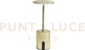 Lampada da tavolo ricaricabile led liberty oro 2w 300lm 3000k dimme...