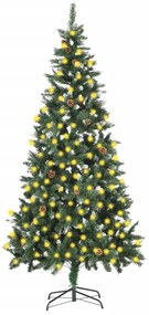 Albero Di Natale Artificiale Preilluminato Con Pigne 210 Cm /