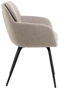 Sedia da pranzo beige in imbottito con braccioli Dora – Actona