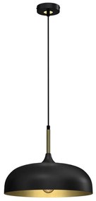 Lampadario su corda LINCOLN 1xE27/60W/230V d. 35 cm nero