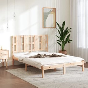 Letto Senza Materasso 140x190 Cm İn Legno Massello Di Pino /