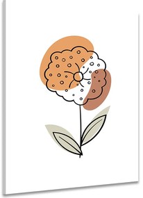 Stampa su tela – Fiore minimalista su sfondo bianco No2