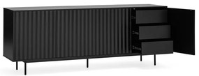 Cassettiera bassa nera 211x80 cm Sierra - Teulat