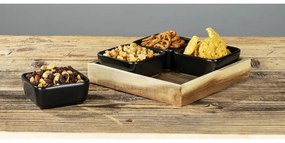 Set di 4 ciotole da portata in ceramica nera con vassoio Elo - Wenko