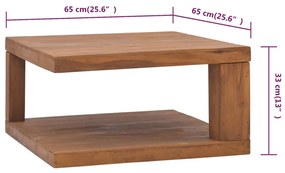 Tavolino da Salotto 65x65x33 cm in Legno Massello di Teak