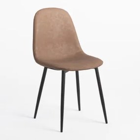 Confezione 4 sedie da pranzo in similpelle Glamm Grigio Talpa & Nero - Sklum