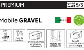 Mobile sottolavabo e lavabo Ginevra per vasca a sinistra grigio basalto L 135 x H 36 x P 51 cm